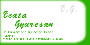 beata gyurcsan business card
